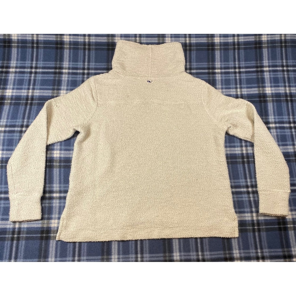 Vineyard Vines Womens XS Cream Textured Funnel Neck Pullover Sweater - Picture 4 of 7